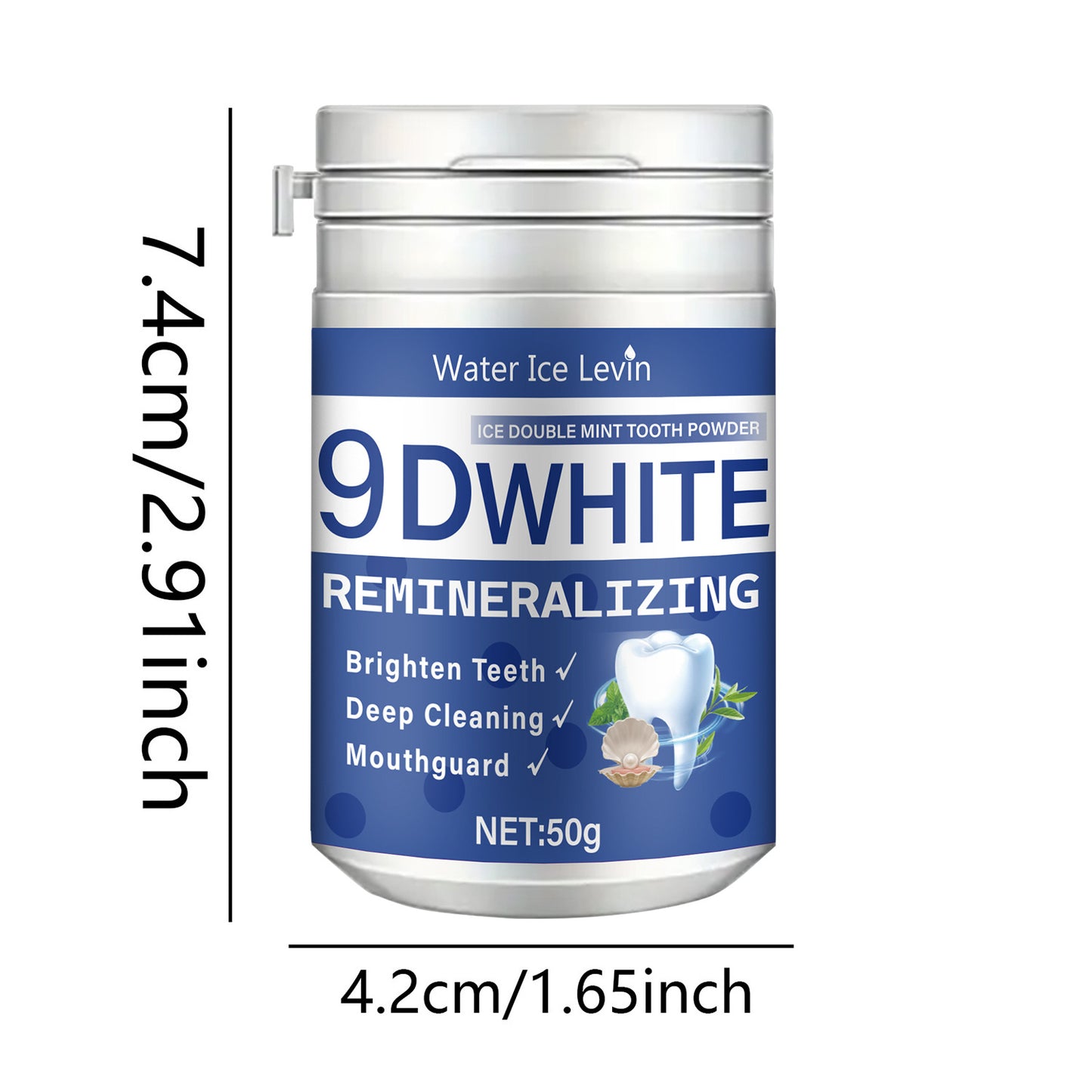 Poudre de Blanchiment Dentaire & Reminéralisante 9D White (50g)