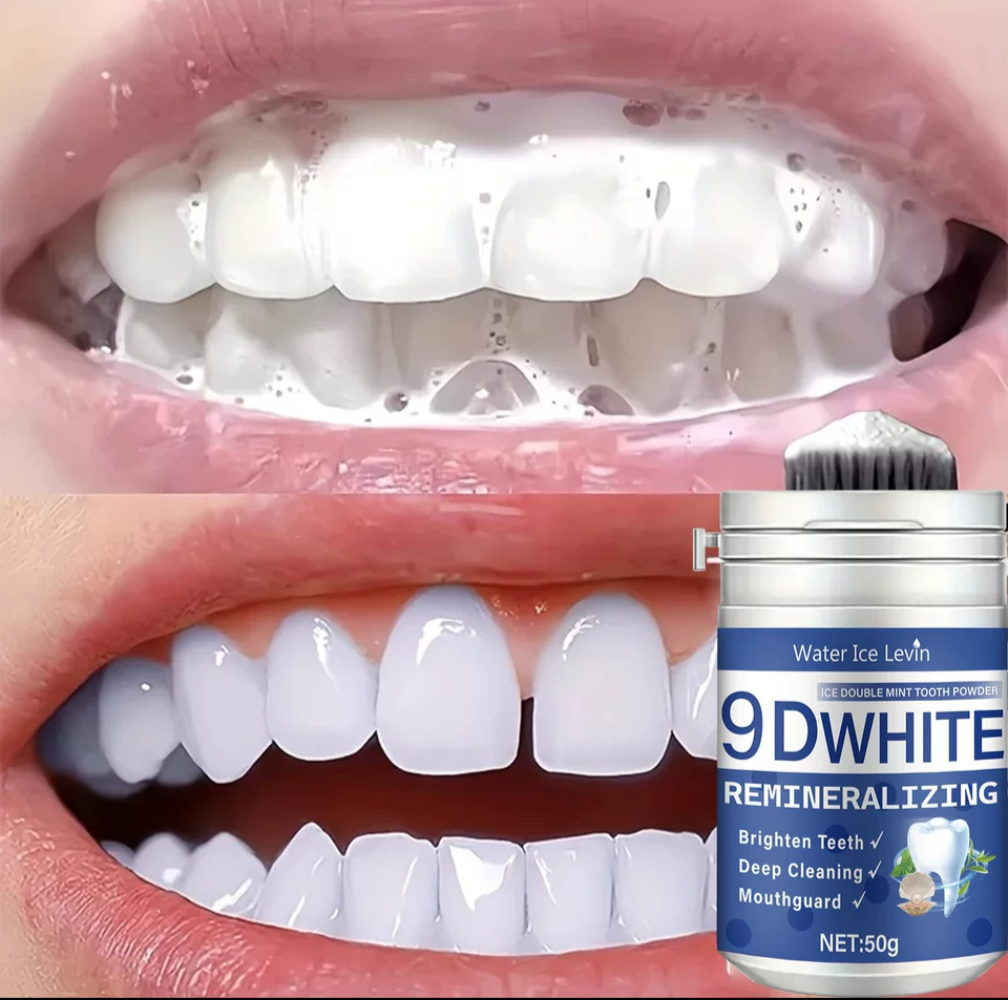 Poudre de Blanchiment Dentaire & Reminéralisante 9D White (50g)