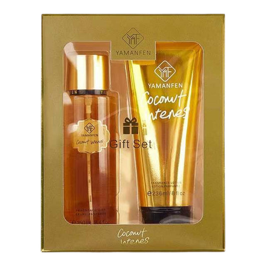 Coffret Cadeau Brume 250ML & Lotion Parfumée 235 ML – Yamanfen (Modèle : Coconut Intense)