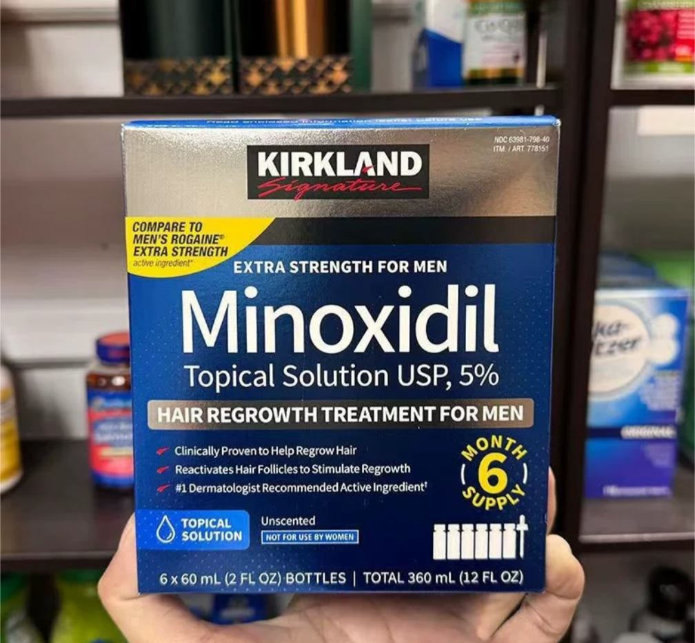 Minoxidil 5% Kirkland Signature | Traitement Anti-Chute & Repousse Cheveux (Cure 6 Mois)